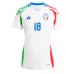 Maillot de foot Italie Nicolo Barella #18 Extérieur vêtements Femmes Europe 2024 Manches Courtes